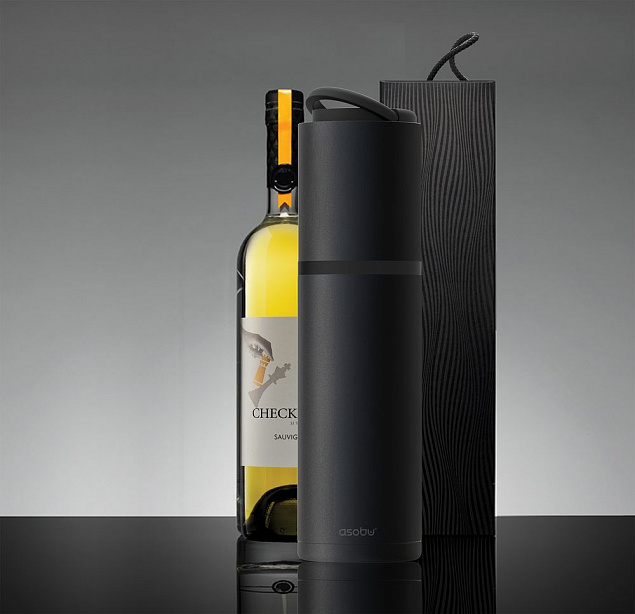 Термофутляр для вина Vin Blanc, черный с логотипом в Санкт-Петербурге заказать по выгодной цене в кибермаркете AvroraStore