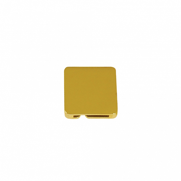 Шильд бегунок на резинку квадрат 15*15*3 мм мет. золотое покрытие с логотипом в Санкт-Петербурге заказать по выгодной цене в кибермаркете AvroraStore