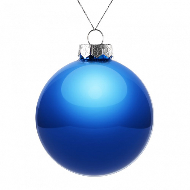 Елочный шар Finery Gloss, 10 см, глянцевый синий с логотипом в Санкт-Петербурге заказать по выгодной цене в кибермаркете AvroraStore