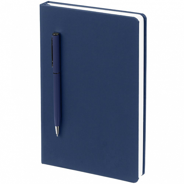 Ежедневник Magnet Shall с ручкой, синий с логотипом в Санкт-Петербурге заказать по выгодной цене в кибермаркете AvroraStore