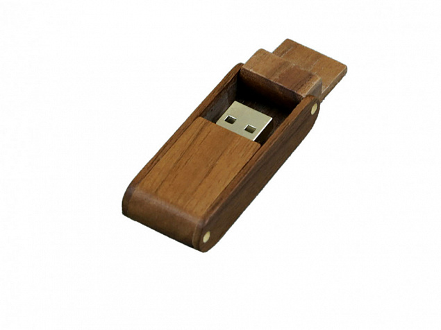 USB 2.0- флешка на 64 Гб прямоугольной формы с раскладным корпусом с логотипом в Санкт-Петербурге заказать по выгодной цене в кибермаркете AvroraStore