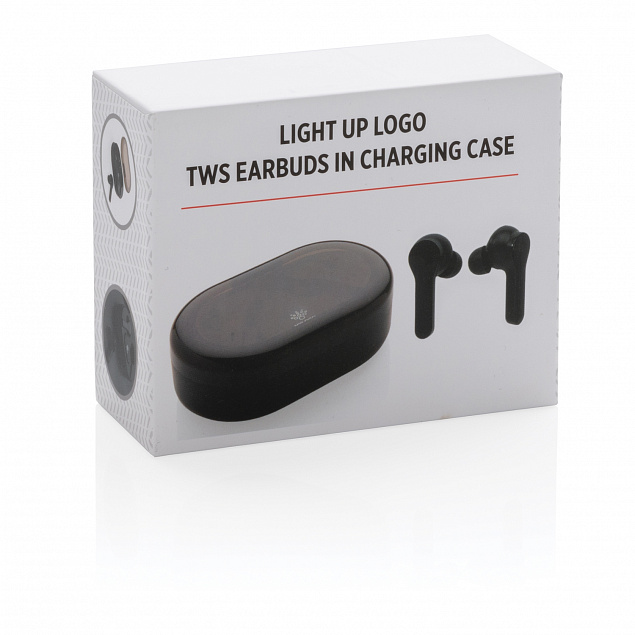 Беспроводные наушники с чехлом для зарядки Light up TWS с логотипом в Санкт-Петербурге заказать по выгодной цене в кибермаркете AvroraStore
