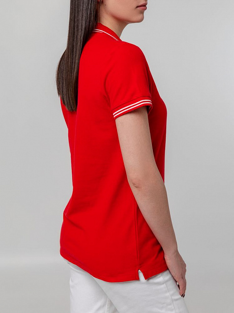 Рубашка поло женская Virma Stripes Lady, красная с логотипом в Санкт-Петербурге заказать по выгодной цене в кибермаркете AvroraStore