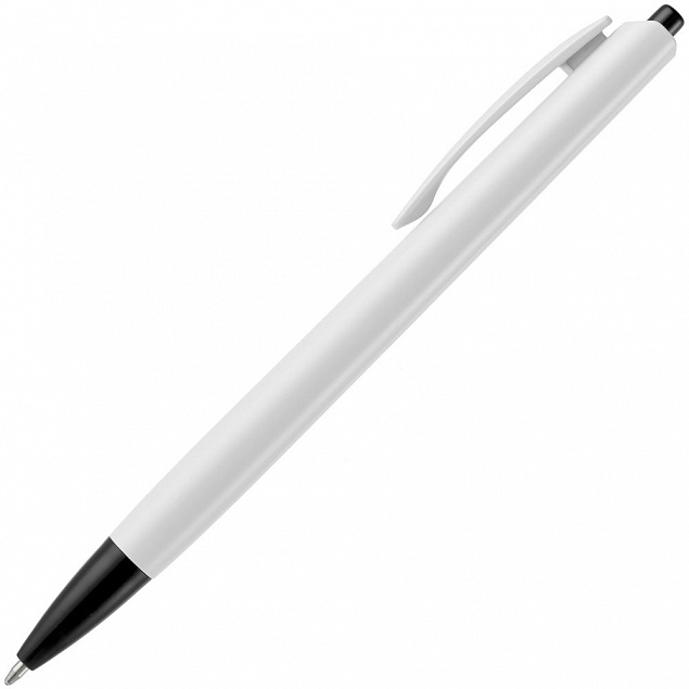 Ручка шариковая Tick, белая с черным с логотипом в Санкт-Петербурге заказать по выгодной цене в кибермаркете AvroraStore
