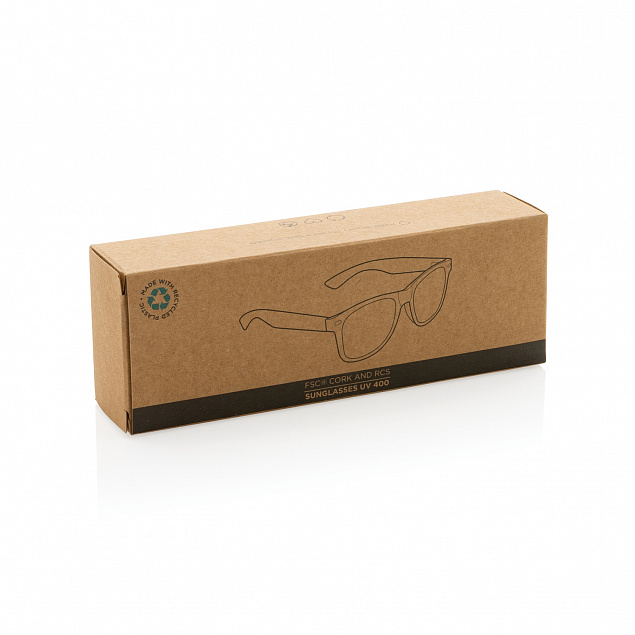Солнцезащитные очки Cork из переработанного пластика, UV 400 с логотипом в Санкт-Петербурге заказать по выгодной цене в кибермаркете AvroraStore