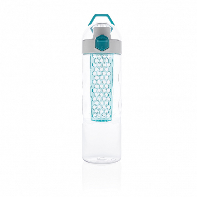 Герметичная бутылка для воды с контейнером для фруктов Honeycomb, бирюзовый с логотипом в Санкт-Петербурге заказать по выгодной цене в кибермаркете AvroraStore