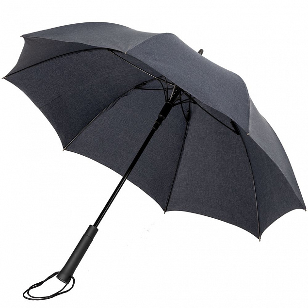 Зонт-трость rainVestment, темно-синий меланж с логотипом в Санкт-Петербурге заказать по выгодной цене в кибермаркете AvroraStore