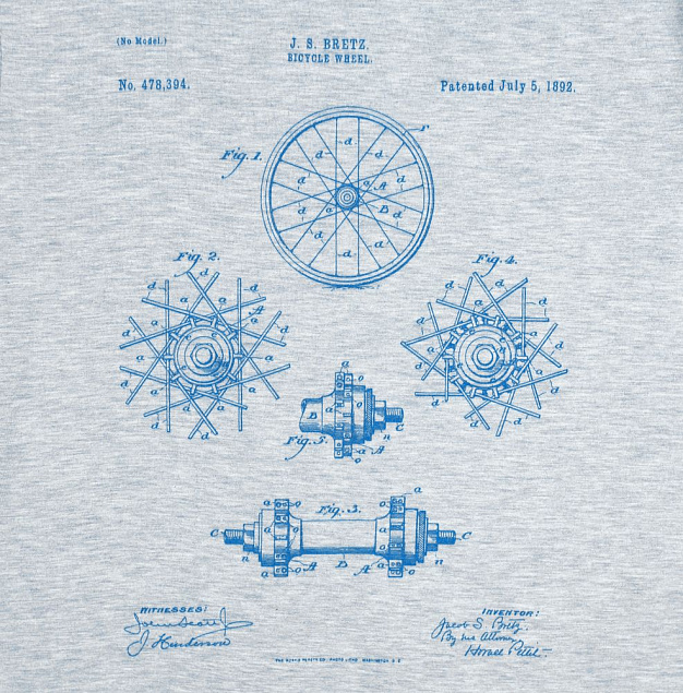 Футболка приталенная Old Patents. Wheel, голубой меланж с логотипом в Санкт-Петербурге заказать по выгодной цене в кибермаркете AvroraStore