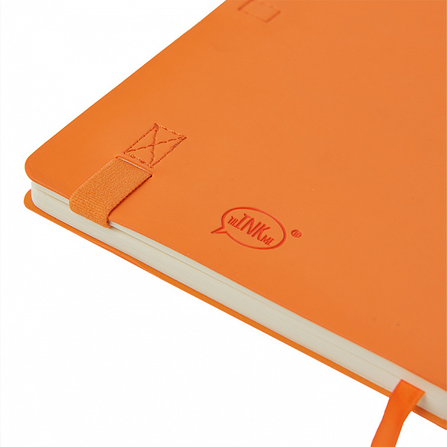 Бизнес-блокнот "Gracy", 130х210 мм, оранжев., кремовая бумага, гибкая обложка, в линейку, на резинке с логотипом в Санкт-Петербурге заказать по выгодной цене в кибермаркете AvroraStore