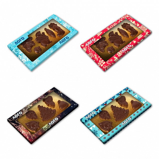 Набор фигурного шоколада Choco New Year на заказ с логотипом в Санкт-Петербурге заказать по выгодной цене в кибермаркете AvroraStore