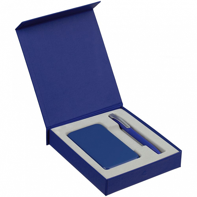 Коробка Latern для аккумулятора 5000 мАч и ручки, синяя с логотипом в Санкт-Петербурге заказать по выгодной цене в кибермаркете AvroraStore