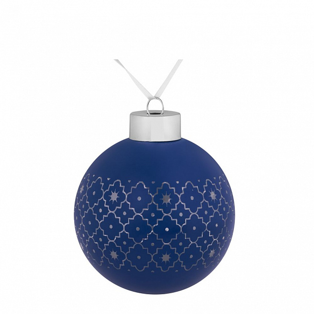 Елочный шар Chain, 8 см, синий с логотипом в Санкт-Петербурге заказать по выгодной цене в кибермаркете AvroraStore
