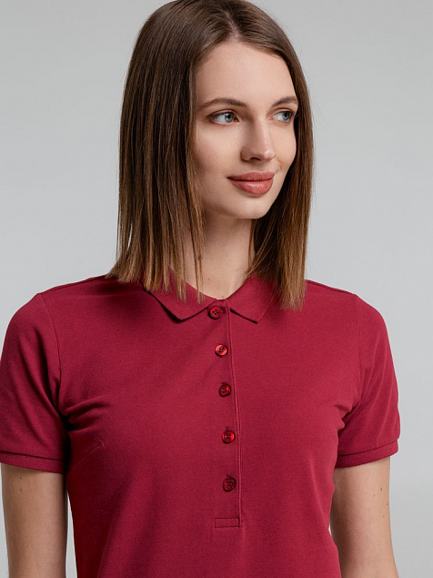 Рубашка поло женская Neptune, вишнево-красная с логотипом в Санкт-Петербурге заказать по выгодной цене в кибермаркете AvroraStore