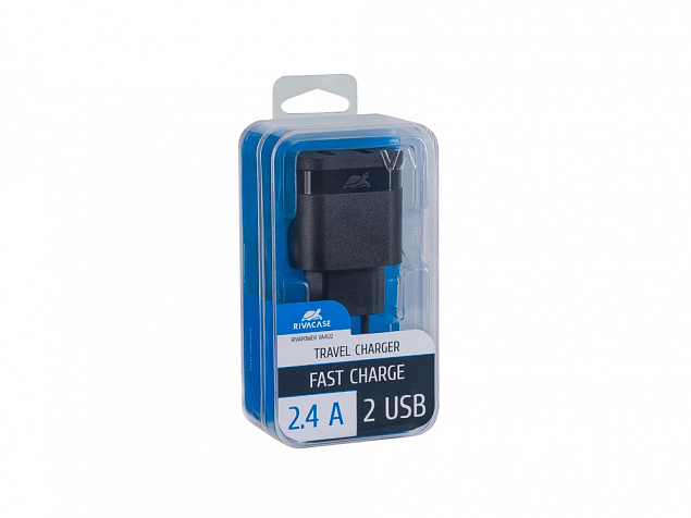 Сетевое зарядное устройство, 2 USB/2.4 A с логотипом в Санкт-Петербурге заказать по выгодной цене в кибермаркете AvroraStore