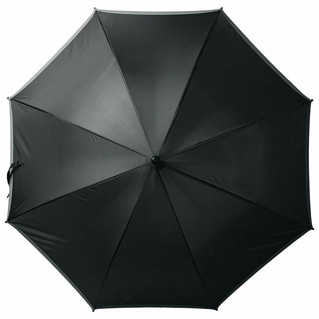 Зонт-трость светоотражающий Reflect, черный с логотипом в Санкт-Петербурге заказать по выгодной цене в кибермаркете AvroraStore