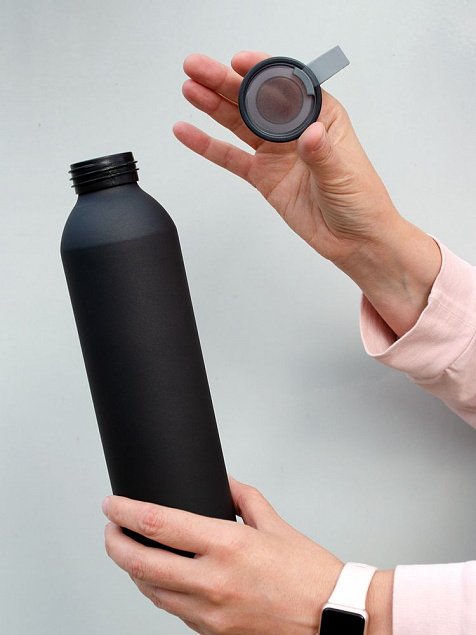 Спортивная бутылка для воды Rio, черная с логотипом в Санкт-Петербурге заказать по выгодной цене в кибермаркете AvroraStore