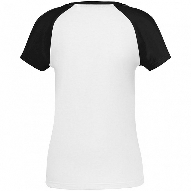 Футболка женская T-bolka Bicolor Lady, белая с черным с логотипом в Санкт-Петербурге заказать по выгодной цене в кибермаркете AvroraStore