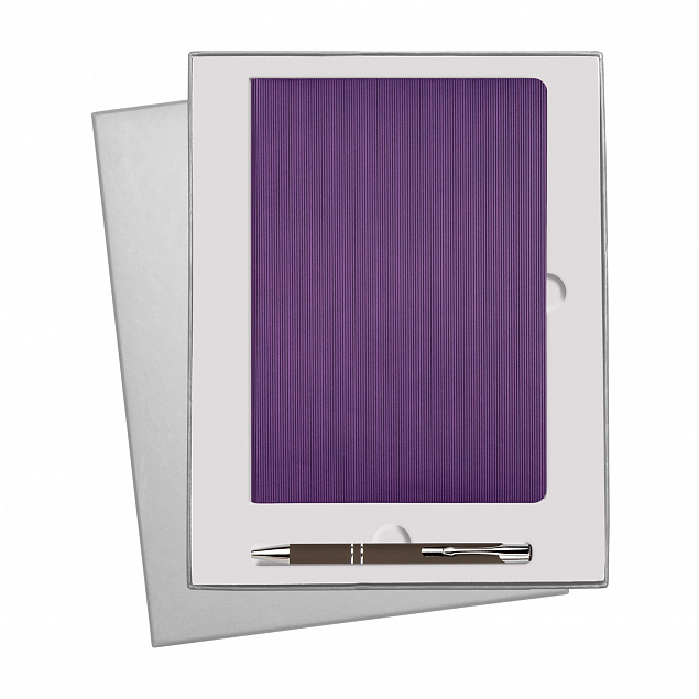 Подарочный набор Rain/Alpha, фиолетовый (ежедневник недат А5, ручка) с логотипом в Санкт-Петербурге заказать по выгодной цене в кибермаркете AvroraStore