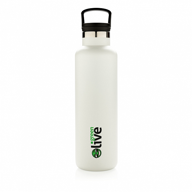 Герметичная вакуумная бутылка, белая с логотипом в Санкт-Петербурге заказать по выгодной цене в кибермаркете AvroraStore