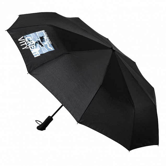 Зонт складной Levante, черный Creativity с логотипом в Санкт-Петербурге заказать по выгодной цене в кибермаркете AvroraStore