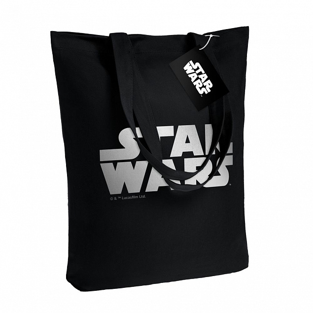 Холщовая сумка Star Wars Silver, черная с логотипом в Санкт-Петербурге заказать по выгодной цене в кибермаркете AvroraStore