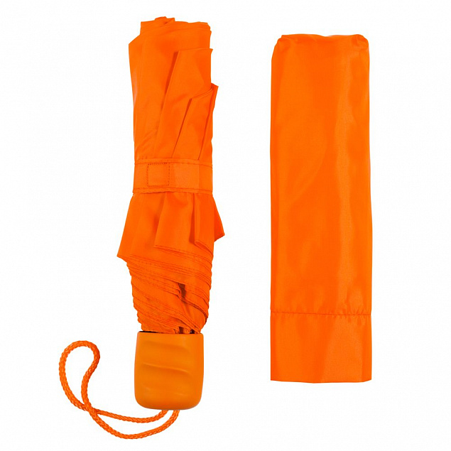 Зонт складной Basic, оранжевый с логотипом в Санкт-Петербурге заказать по выгодной цене в кибермаркете AvroraStore