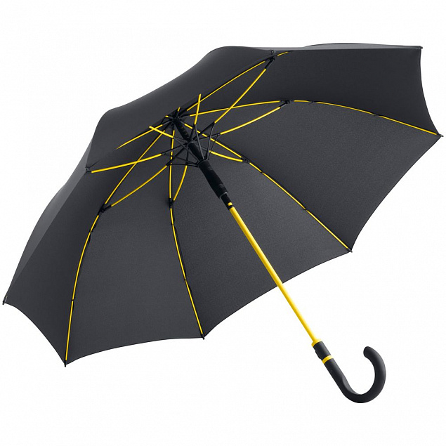 Зонт-трость с цветными спицами Color Style, желтый с логотипом в Санкт-Петербурге заказать по выгодной цене в кибермаркете AvroraStore