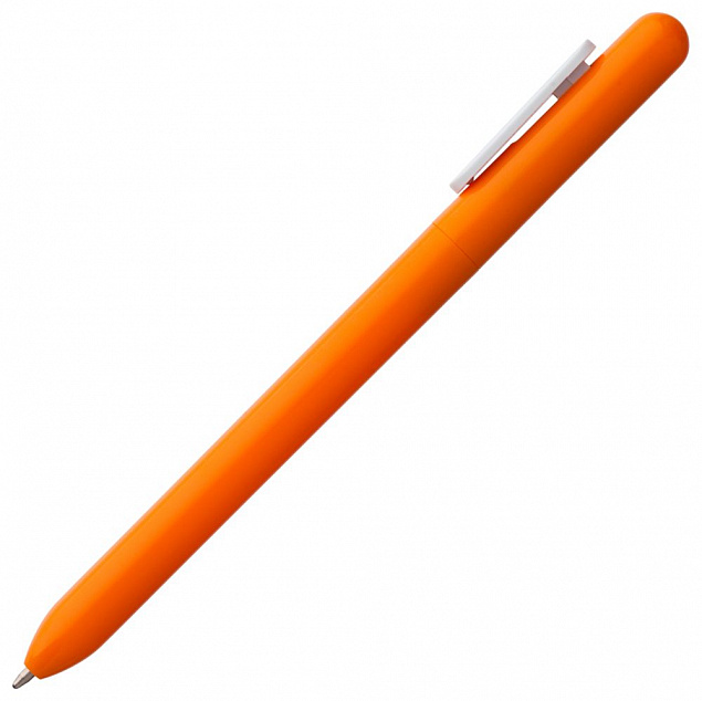 Ручка шариковая Slider, оранжевая с белым с логотипом в Санкт-Петербурге заказать по выгодной цене в кибермаркете AvroraStore