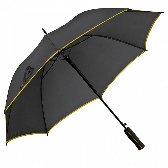 Зонт-трость Jenna, черный с желтым с логотипом в Санкт-Петербурге заказать по выгодной цене в кибермаркете AvroraStore