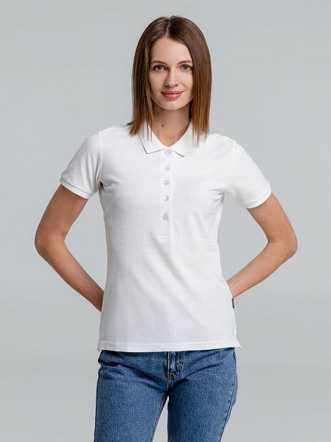 Рубашка поло женская Neptune, белая с логотипом в Санкт-Петербурге заказать по выгодной цене в кибермаркете AvroraStore