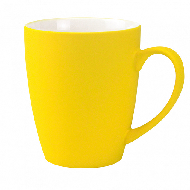 Кружка Elegante софт-тач 350мл - Желтый KK с логотипом в Санкт-Петербурге заказать по выгодной цене в кибермаркете AvroraStore