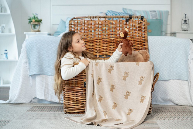 Плед детский с мишками Beastie Toys, бежевый с логотипом в Санкт-Петербурге заказать по выгодной цене в кибермаркете AvroraStore