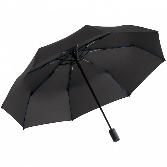 Зонт складной AOC Mini с цветными спицами, темно-синий с логотипом в Санкт-Петербурге заказать по выгодной цене в кибермаркете AvroraStore