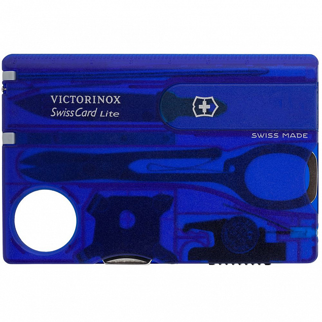 Набор инструментов SwissCard Lite, синий с логотипом в Санкт-Петербурге заказать по выгодной цене в кибермаркете AvroraStore