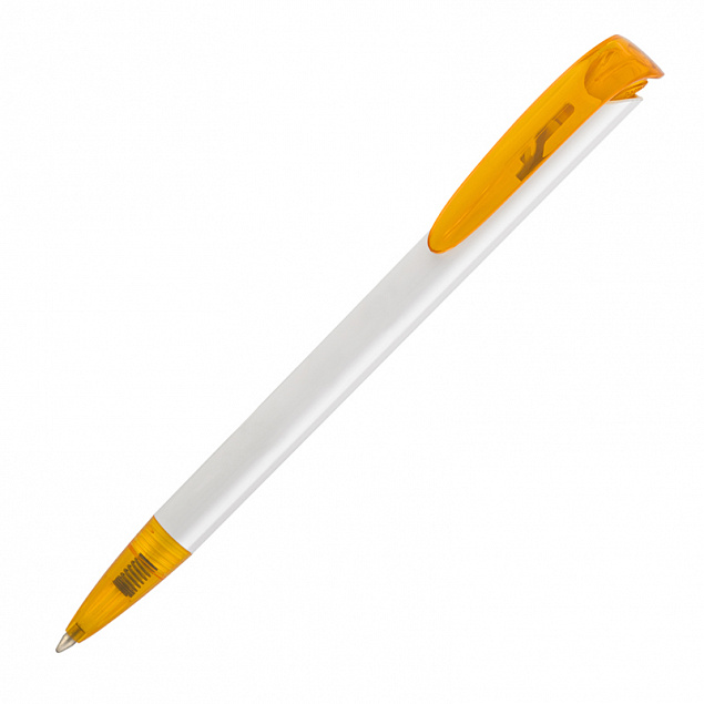Ручка шариковая JONA T, белый/оранжевый прозрачный с логотипом в Санкт-Петербурге заказать по выгодной цене в кибермаркете AvroraStore