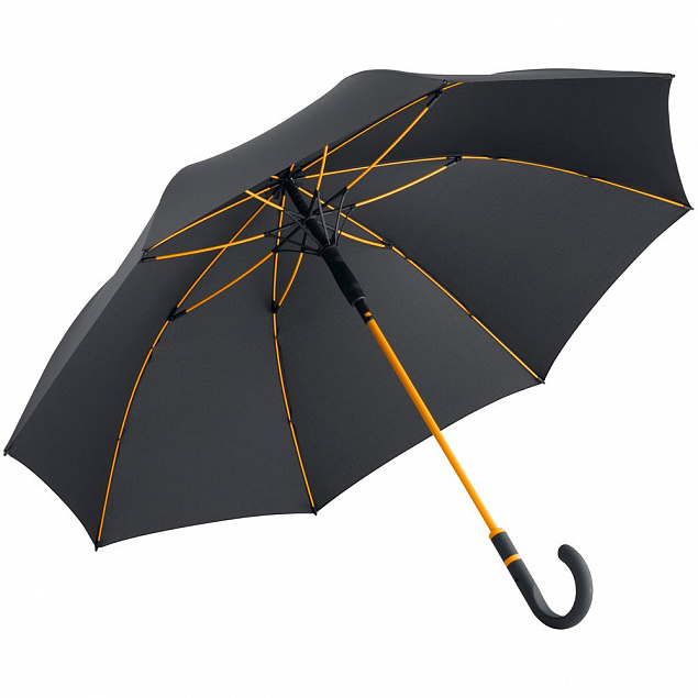 Зонт-трость с цветными спицами Color Style, оранжевый с логотипом в Санкт-Петербурге заказать по выгодной цене в кибермаркете AvroraStore