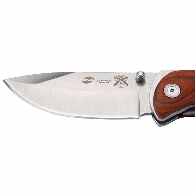 Складной нож Stinger 8236, коричневый с логотипом в Санкт-Петербурге заказать по выгодной цене в кибермаркете AvroraStore