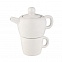 Набор чайный "Вавилон": чайник с чашкой, белый с логотипом в Санкт-Петербурге заказать по выгодной цене в кибермаркете AvroraStore