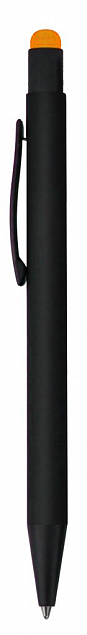 Ручка шариковая Raven (черная с оранжевым) с логотипом в Санкт-Петербурге заказать по выгодной цене в кибермаркете AvroraStore