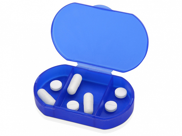Футляр для таблеток и витаминов Личный фармацевт, синий с логотипом в Санкт-Петербурге заказать по выгодной цене в кибермаркете AvroraStore