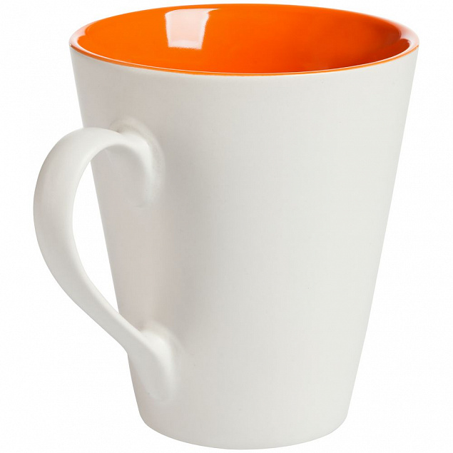 Кружка newBell матовая, белая с оранжевым с логотипом в Санкт-Петербурге заказать по выгодной цене в кибермаркете AvroraStore