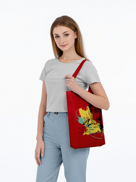 Холщовая сумка «Цитаты. Довлатов. Вранье», красная с логотипом в Санкт-Петербурге заказать по выгодной цене в кибермаркете AvroraStore