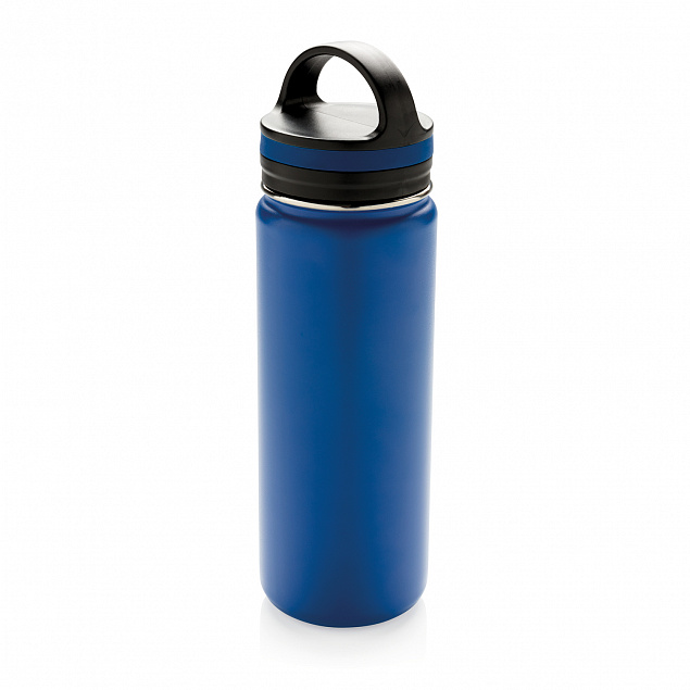 Герметичная вакуумная бутылка с широким горлышком, синяя с логотипом в Санкт-Петербурге заказать по выгодной цене в кибермаркете AvroraStore