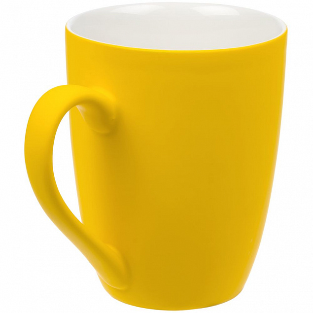 Кружка Good Morning с покрытием софт-тач, желтая с логотипом в Санкт-Петербурге заказать по выгодной цене в кибермаркете AvroraStore