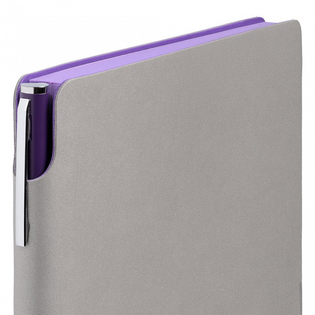Ежедневник Flexpen, недатированный, серебристо-фиолетовый с логотипом в Санкт-Петербурге заказать по выгодной цене в кибермаркете AvroraStore