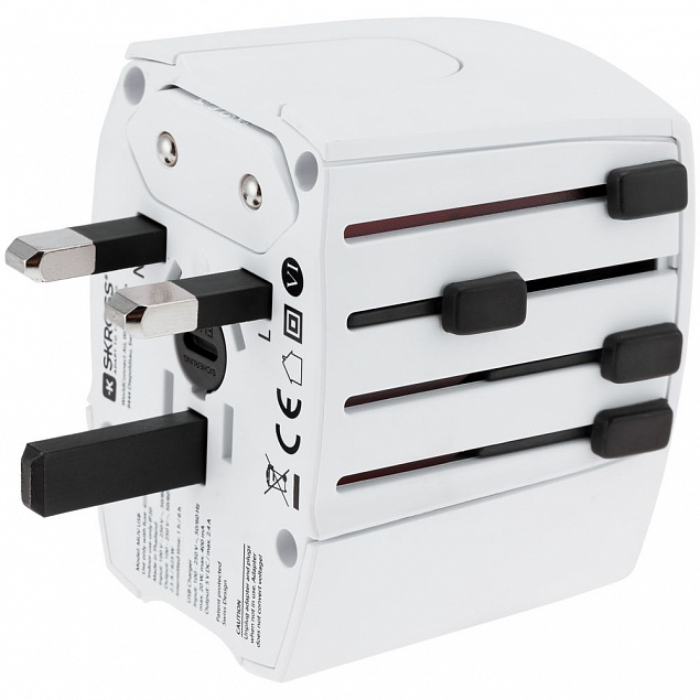 Зарядное устройство S-Kross MUV USB для путешествий, белое с логотипом в Санкт-Петербурге заказать по выгодной цене в кибермаркете AvroraStore