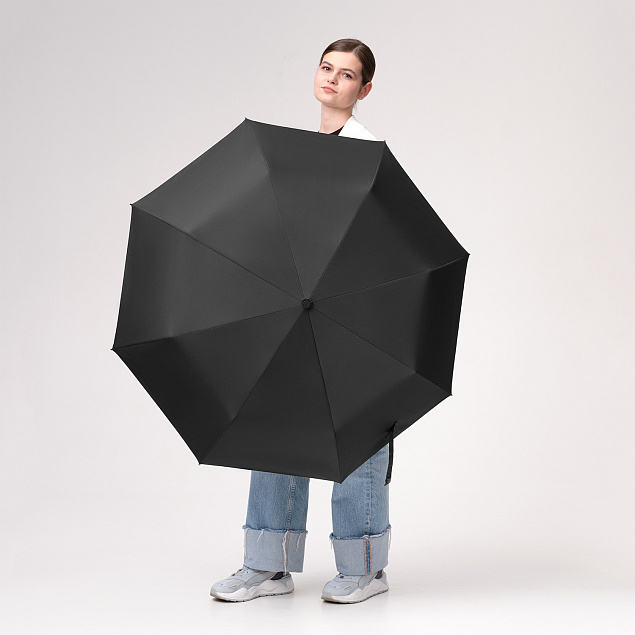 Зонт складной Azimut, черный с логотипом в Санкт-Петербурге заказать по выгодной цене в кибермаркете AvroraStore