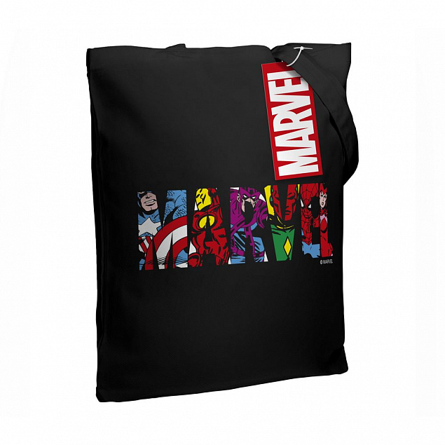 Холщовая сумка Marvel Avengers, черная с логотипом в Санкт-Петербурге заказать по выгодной цене в кибермаркете AvroraStore