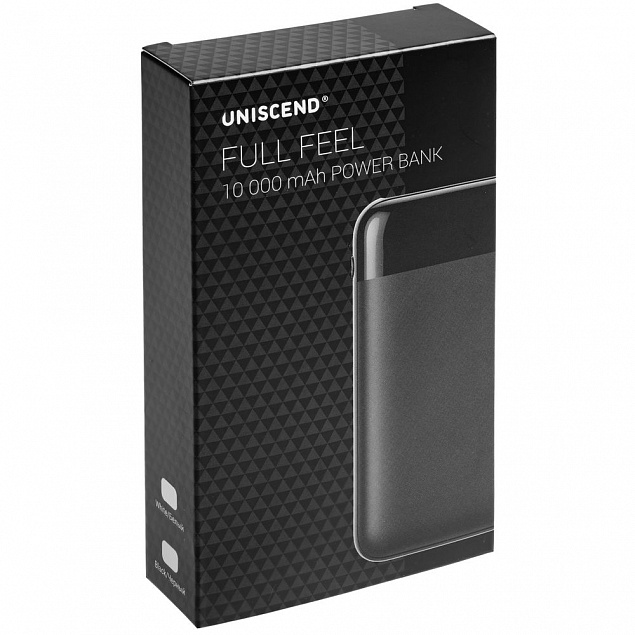 Внешний аккумулятор Uniscend Full Feel 10000 mAh с индикатором заряда, черный с логотипом в Санкт-Петербурге заказать по выгодной цене в кибермаркете AvroraStore