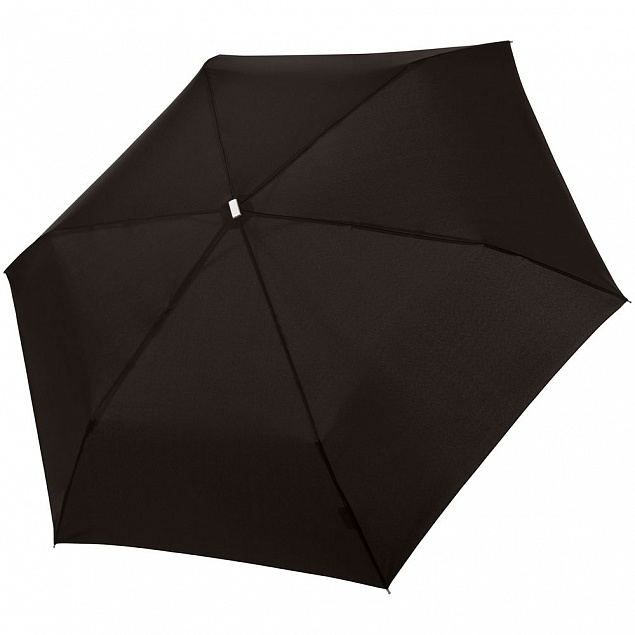 Зонт складной Fiber Alu Flach, черный с логотипом в Санкт-Петербурге заказать по выгодной цене в кибермаркете AvroraStore
